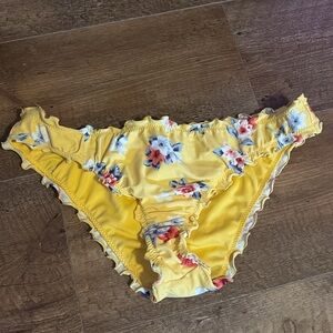 Hollister Floral Ruffled Bikini Bottom